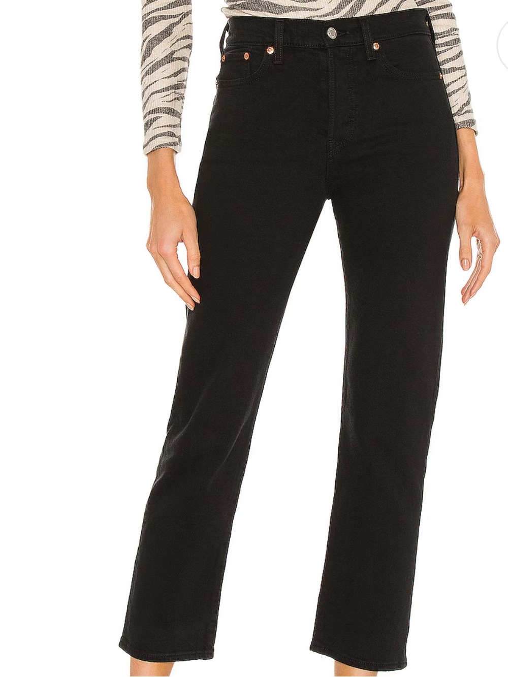 LEVIS Wedgie Straight Ankle Jeans in Black Heart